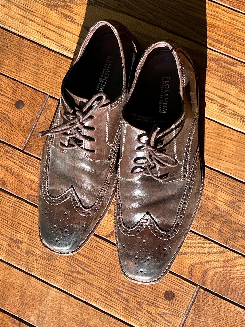 Florsheim Brown Leather Wingtip Oxfords